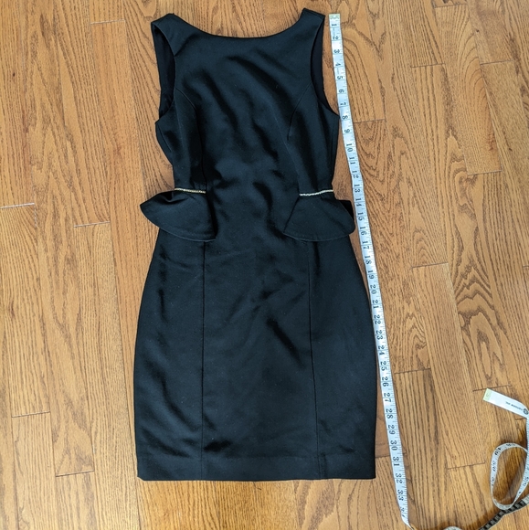 ZARA pencil peplum dress with gold chain detail size S Small - Picture 7 of 7